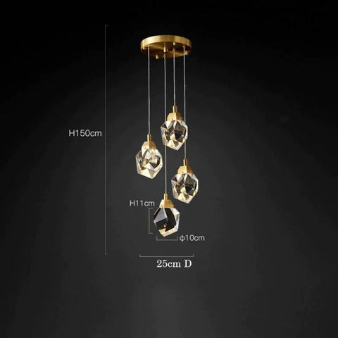 Irene Faceted Round Pendant For Dining Room